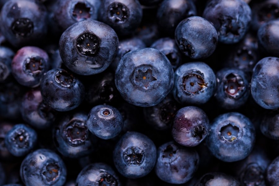 Fresh blueberries in close detail